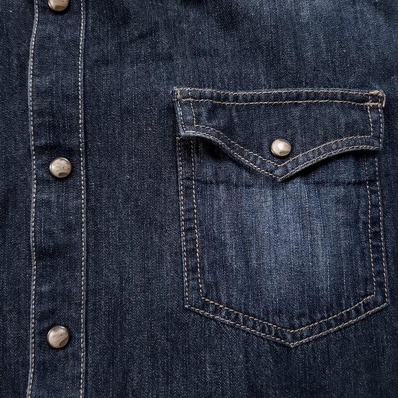 Wrangler Denim Retro Western Pearl Snap Button Long Sleeve Size XL - Picture 5 of 5